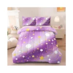Hicand 3 Pcs Twin Bedding Sets For Girls, Purple Glitter