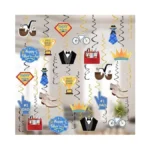 Tifeson Father's Day Decorations Hanging Swirls - 36 Pcs Foil