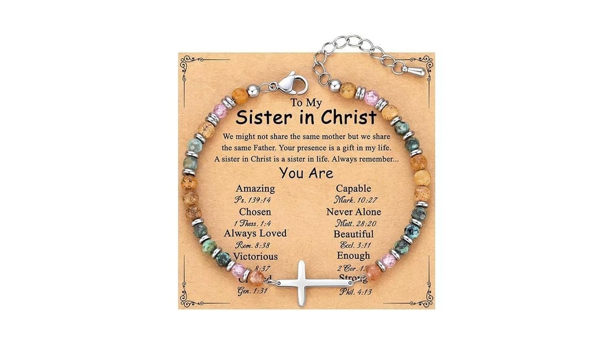 Friendship Gifts Cross Bracelet For Women, Christian Gifts For Sister