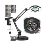 10x Magnifying Glass With Light And Stand,5 Color Modes Dimmable