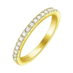 Silvernana 0.3ct Moissanite Wedding Band For Women Yellow Gold Plated