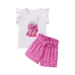 Woleroyir Kids Girls Summer Outfits 2 Piece Casual Ruffle Sleeve