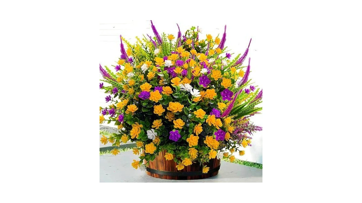 Tstweto 20 Pcs Artificial Flowers For Outdoors, Artificial Plants Uv