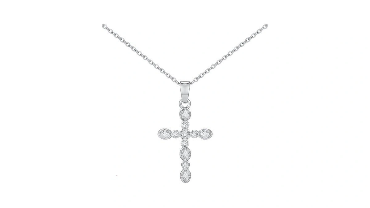 Aohik 14k Gold Plated Cross Pendant Necklaces For Women Trendy,