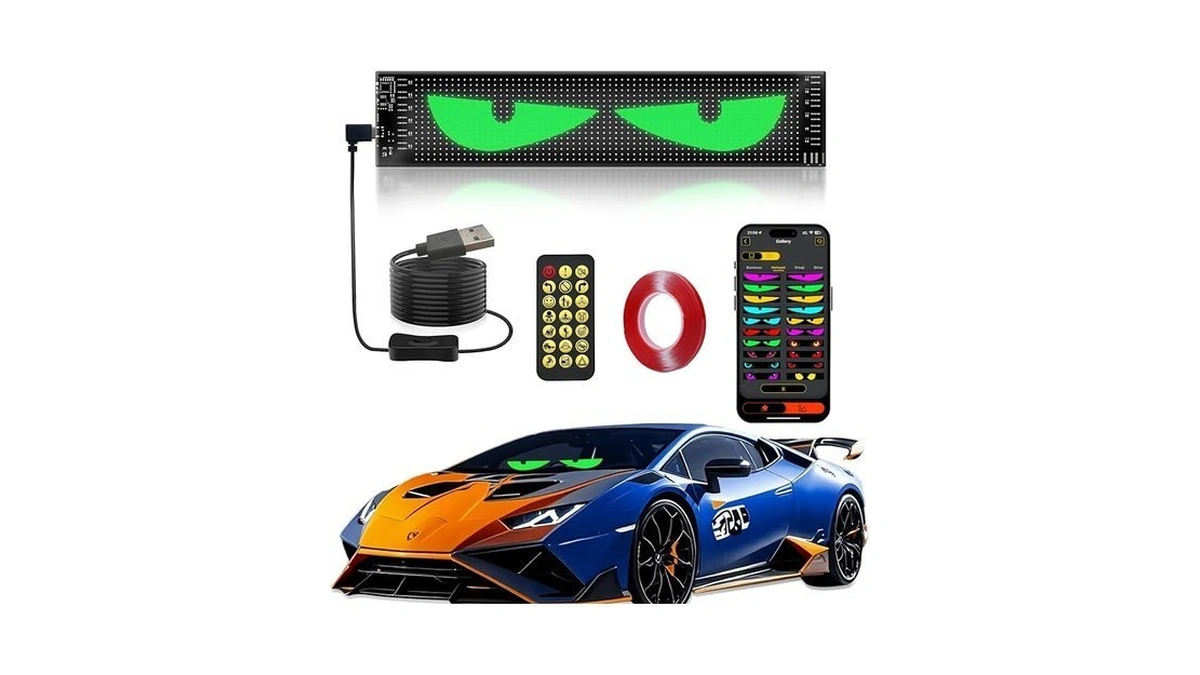 Devil Led Eyes Light For Car Windshield, 15"x4" Programmable Ojos