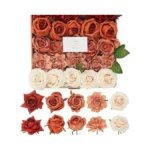 Tinge Time Artificial Flowers, 25pcs Real Looking Gradient Fall Orange