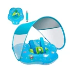 Baby Pool Float With Canopy,upf50+ Sun Protection, Anti-flip Double Air