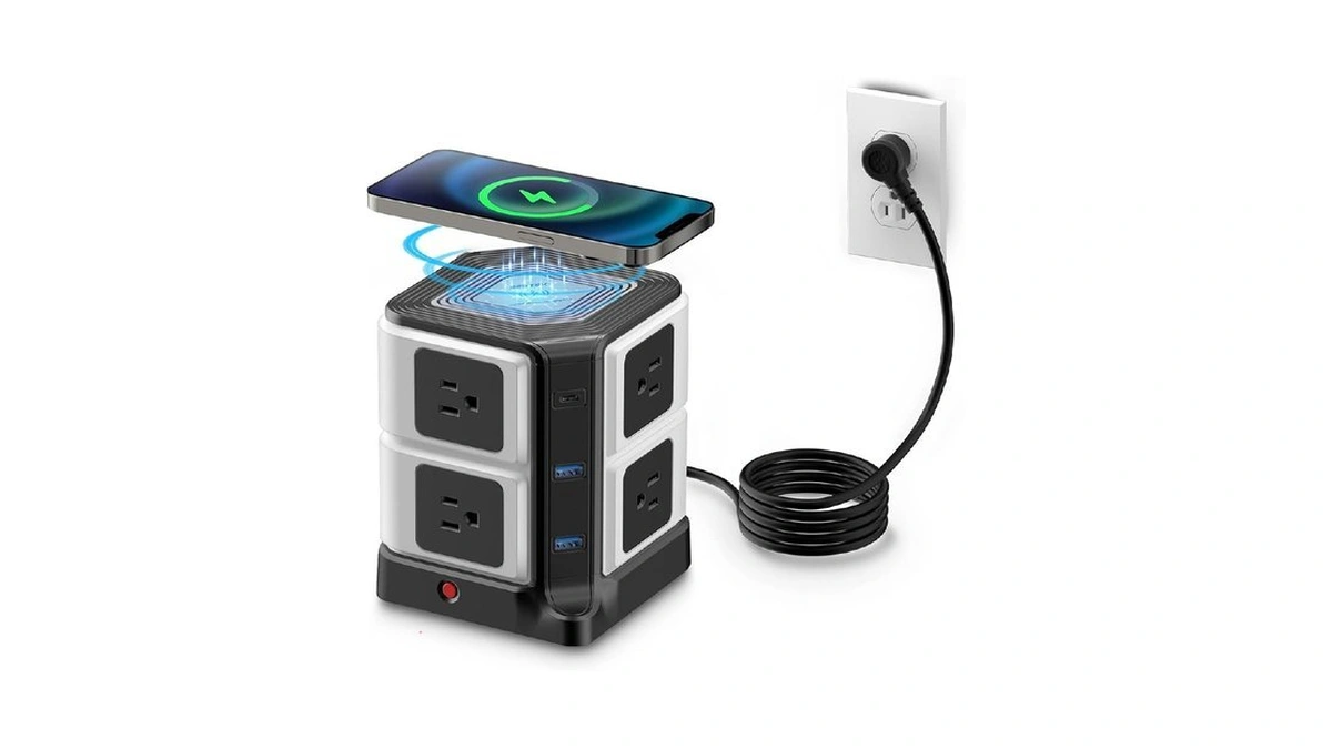 Pd 20w Usb C Power Strip With Wireless Charger Bestek