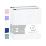 Poprun 3 D Ring Binder 1.5 Inch, Pvc-free, Holds 375
