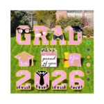 Lotus Hills Graduation Decorations 2026 Pink, 11 Pcs Graduation Yard