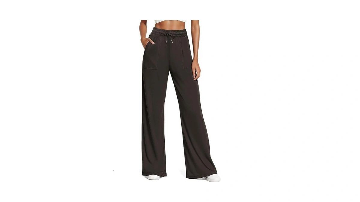 Jekaoyi Women's Casual Pants With Drawstring Lightweight Wide Leg Pants