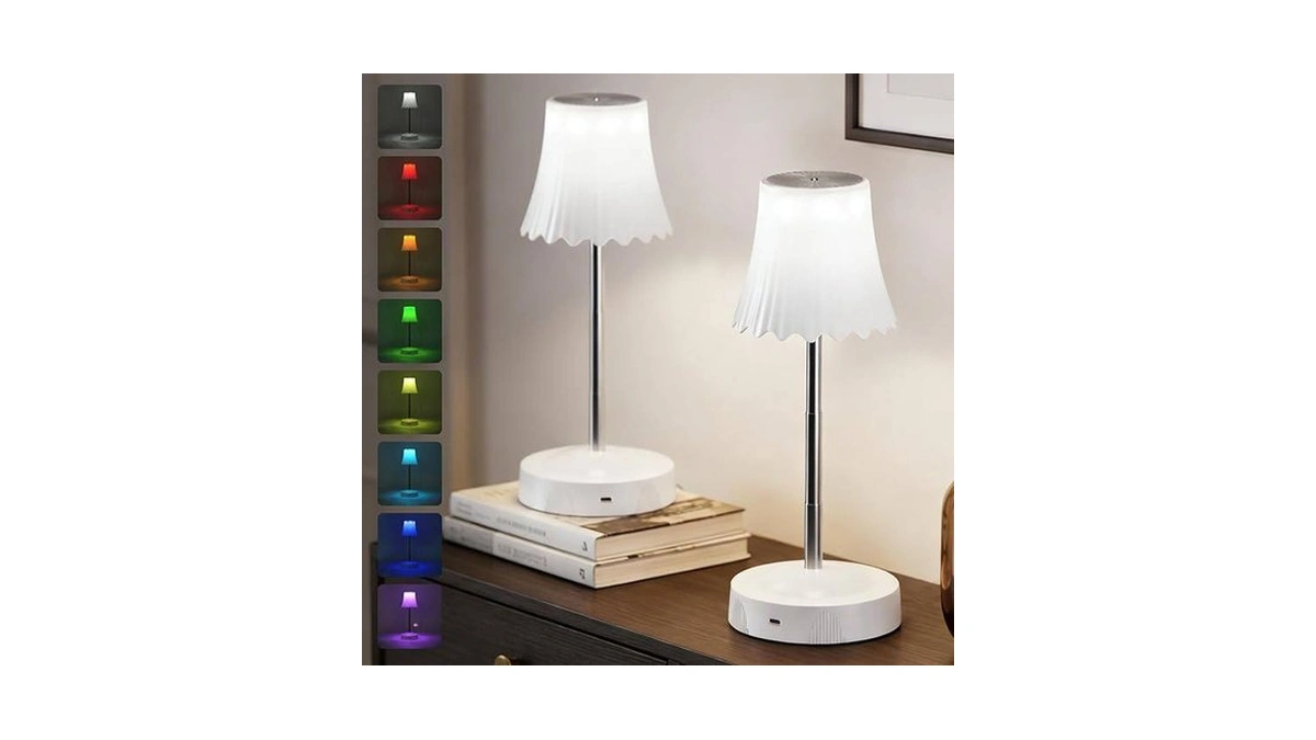 Dexulesa 2 Pack Rechargeable Table Lamp, Led Cordless Table Lamp