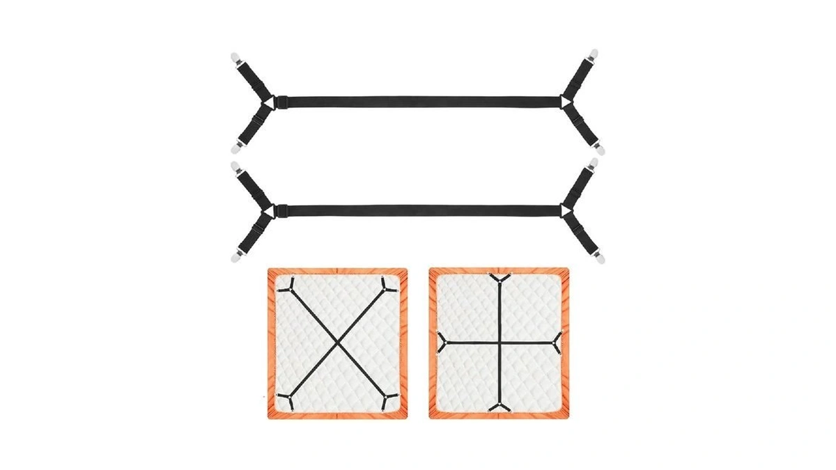 Lkbeuuu Bed Sheet Holder Straps, 2pcs Elastic Adjustable Bed Sheet