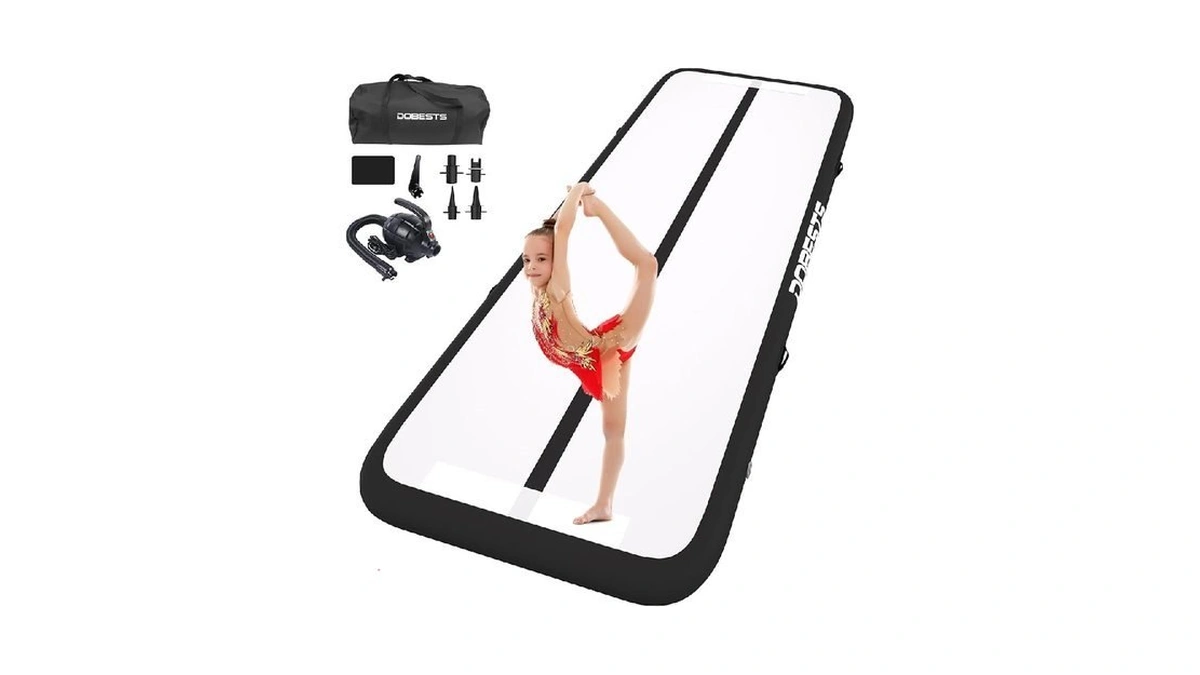 Air Gymnastics Tumble Track Mat, Inflatable Tumbling Mat 6.6ft/10ft/13ft/16ft/20ft, Training