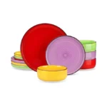 Vancasso Bonita Stoneware Dinnerware Sets, 12 Pieces Dishes Set,polished Round