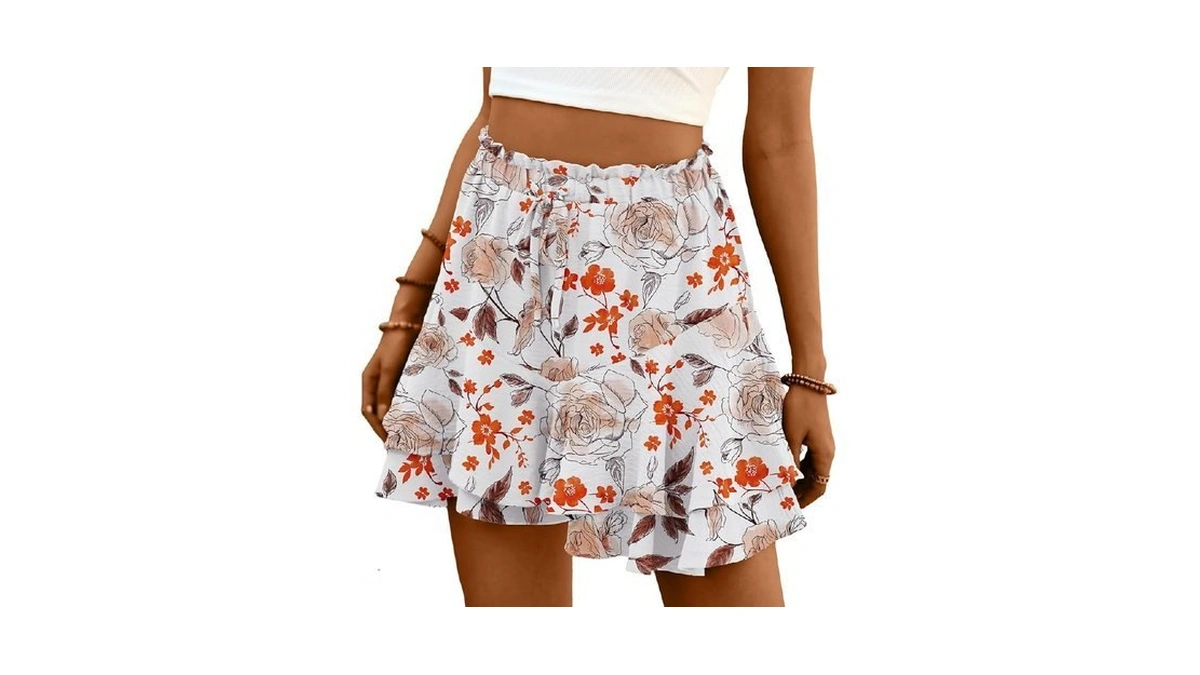 Lepunuo Summer Shorts For Women Flowy Boho Skorts High Wais