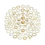 Yeezii 68 Pcs Gold Knuckle Rings Set For Women, Stackable