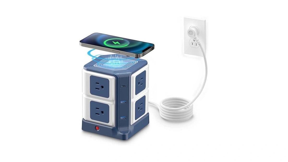 Pd 20w Usb C Power Strip With Wireless Charger Bestek