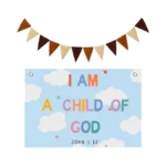Boqtmk Boho Classroom Homeschool Banner Decor, Christian Nursery Wall Hanging