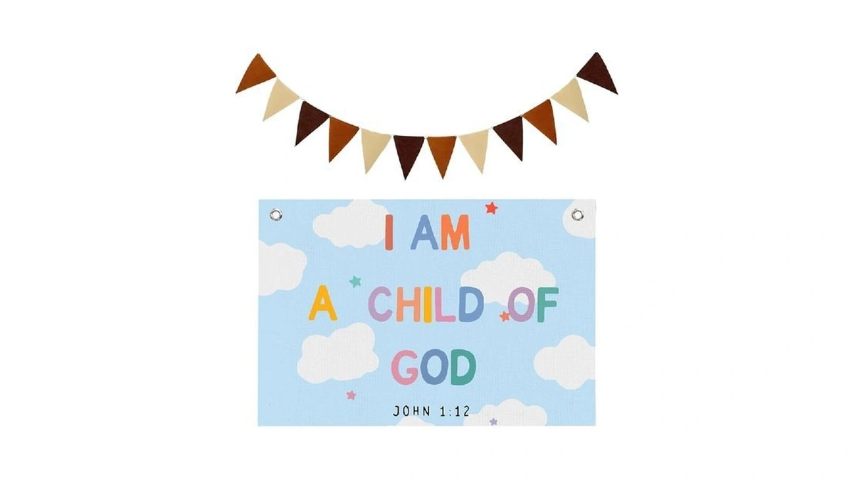Boqtmk Boho Classroom Homeschool Banner Decor, Christian Nursery Wall Hanging