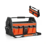 Tuffworx Tool Tote Bag, 15-pocket Storage Organizer, Heavy-duty Handle, Orange