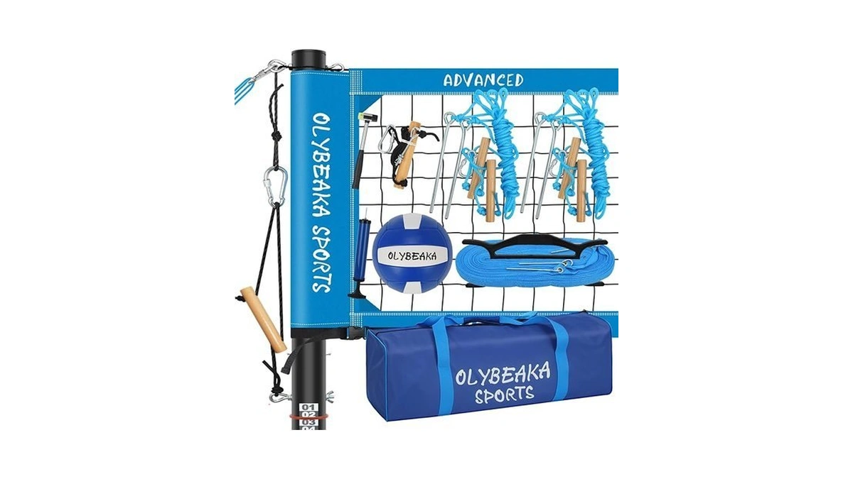 Professional Volleyball Net Set For Outdoor Fun With Adjustable Aluminum
