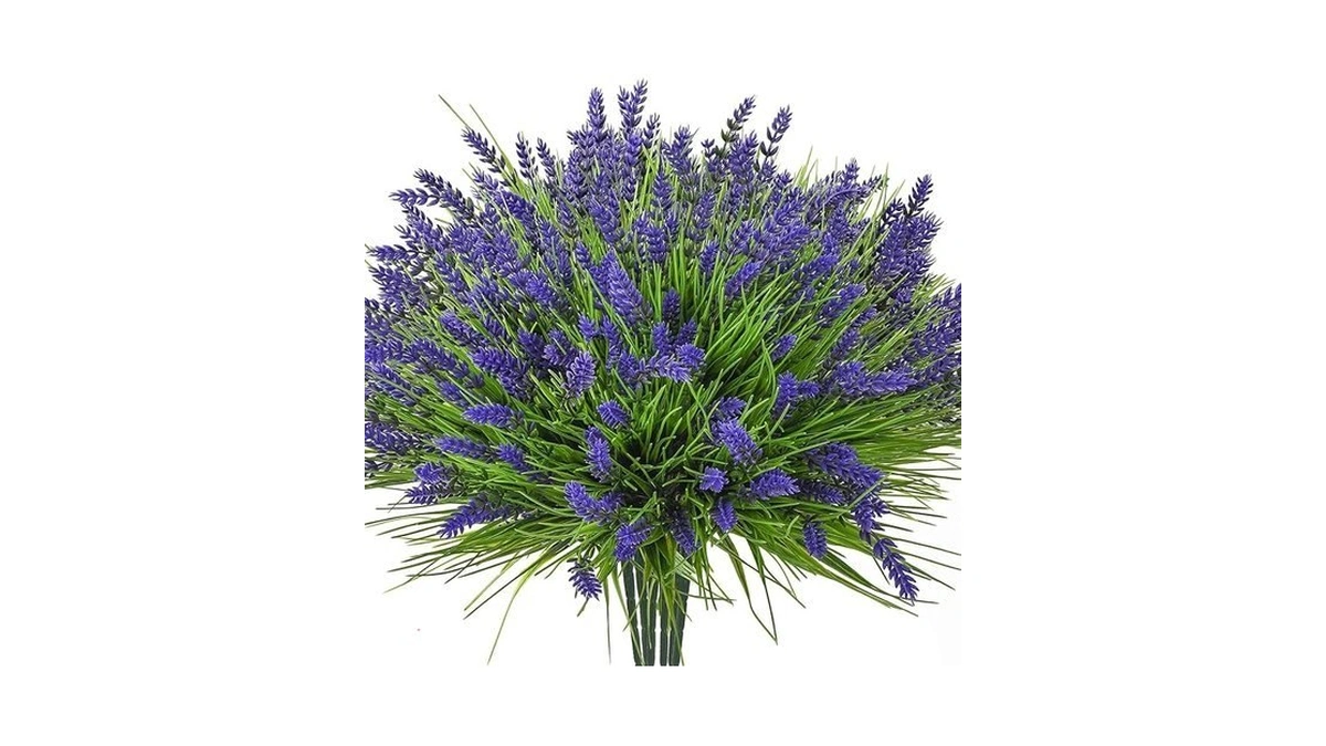 Maxkes Artificial Plants Outdoor, 24pcs Lavender Artificial Flowers, Uv Resistant