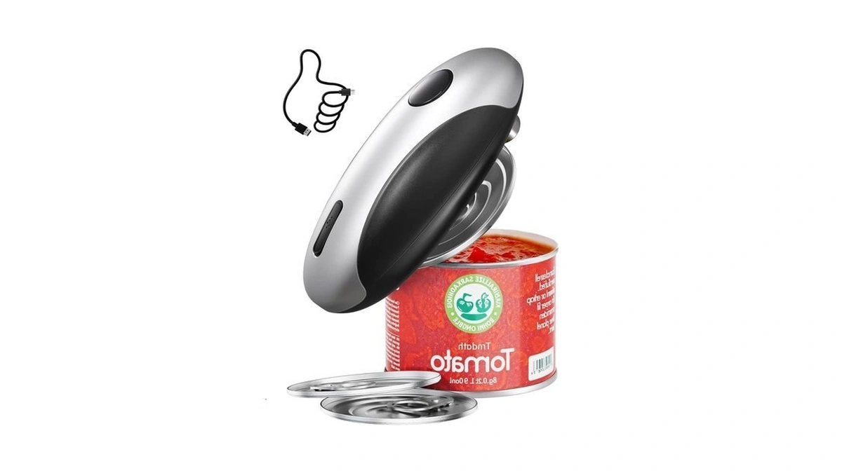 Housesapp Rechargeable Electric Can Opener - Smooth Edge, One-touch Automatic