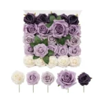 Tinge Time Artificial Flowers 24pcs Real Looking Silk Flowers Fake