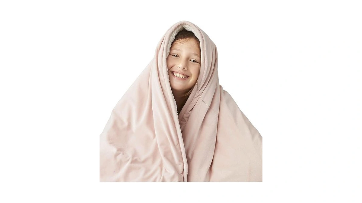 Soft Pink Weighted Blanket 7 Lbs For Girls, Cozy Warm