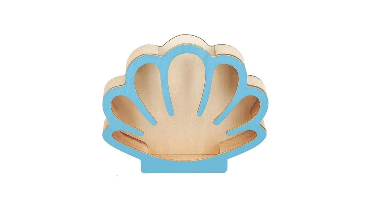 Moresis Sea Shell Holder, Wooden Seashell Display Box, Small Shadow