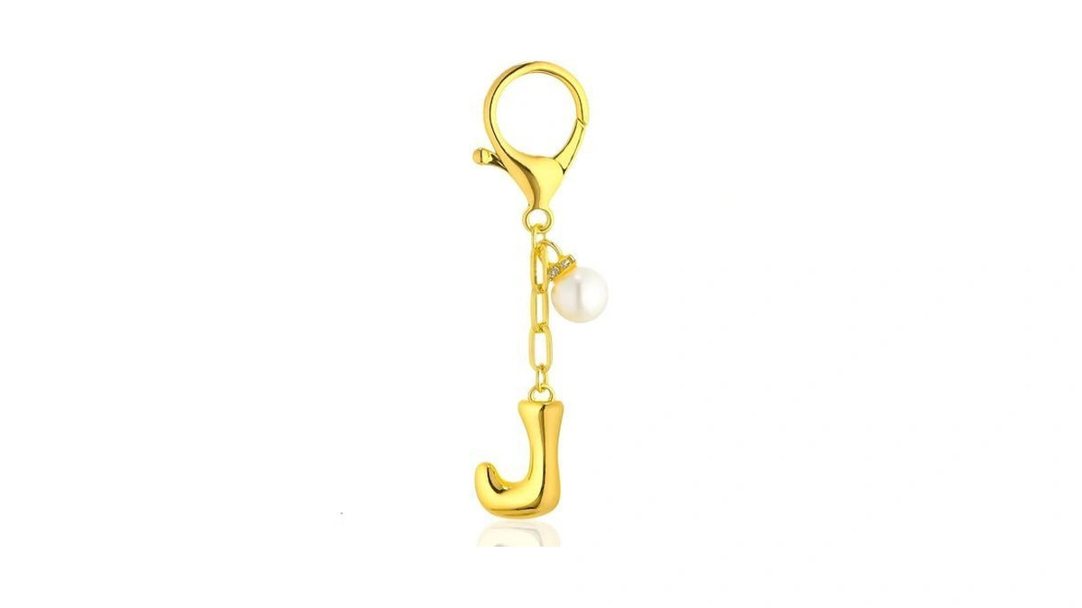 Vickhu Gold Plated Initial Letter Keychain For Women Car Key