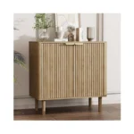 Ikalife Sideboard Buffet Cabinet With Storage, Modern Fluted Accent Credenza
