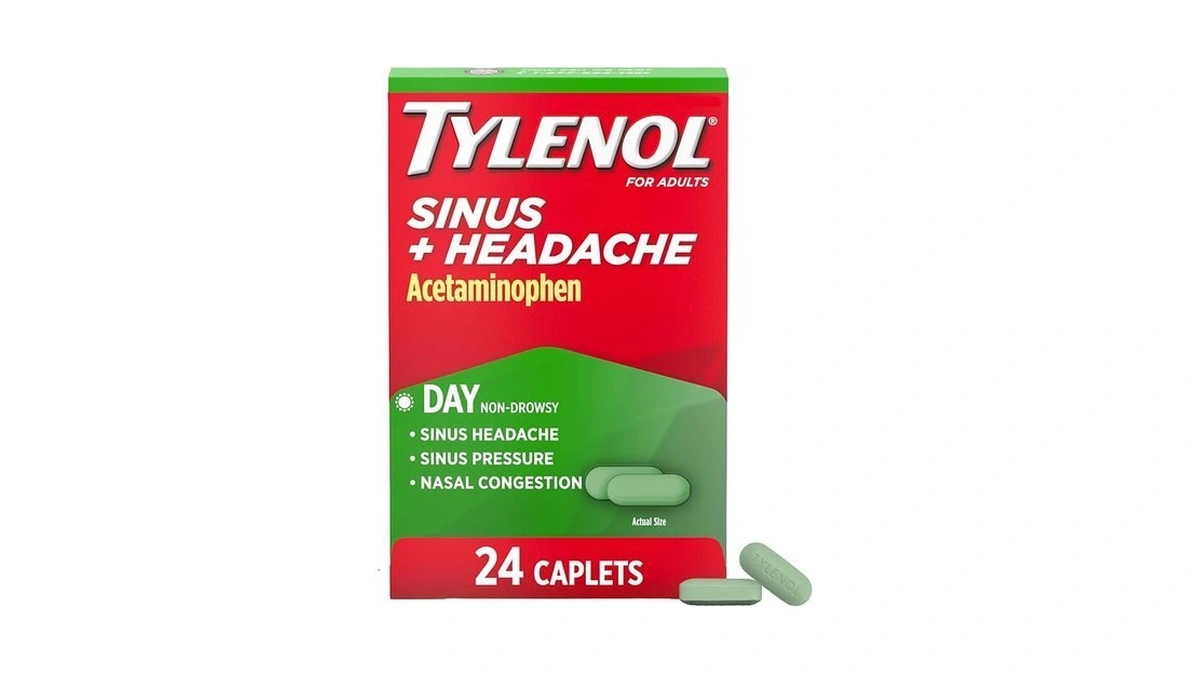 Tylenol Sinus + Headache Daytime Non-drowsy Relief Caplets, Acetaminophen 325mg,