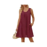 Merokeety Women's Summer Eyelet Hollow Out Sundress 2026 Sleeveless Swing