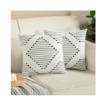 Boho Throw Pillow Covers 18x18 Inch Farmhouse Decorative Accent Woven