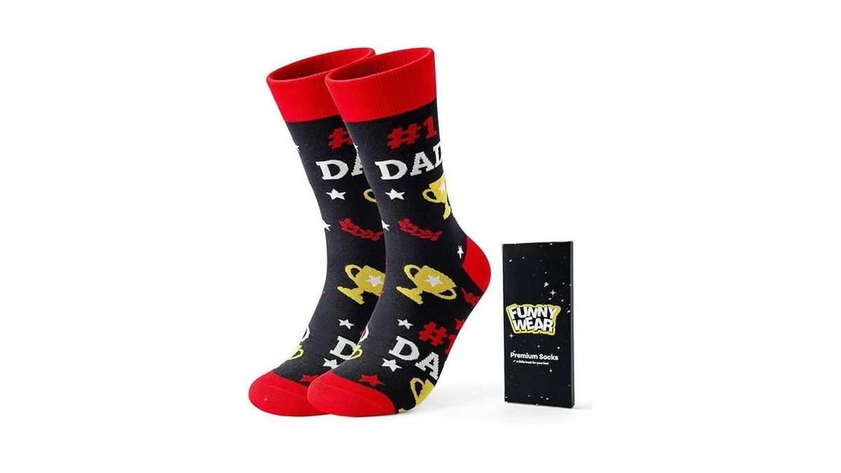Bonangel Men's Novelty Cotton Crew Socks, Funny Socks, Father's Day