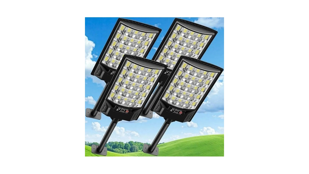 Solar Street Light Outdoor Waterproof, 4 Pack Solar Motion Lights