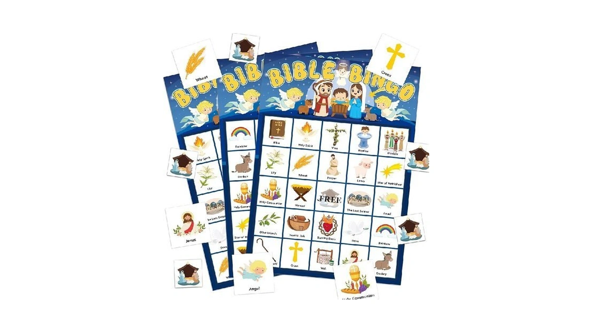 Joy Bang Bible Games For Kids, Bingo Cards 24 Player