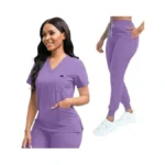 Yezex Scrubs For Women Set, Women's V-neck Top & Jogger