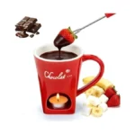 Chocolate Fondue Mug With Fork Sweet Ceramic Personal Chocolate Melting