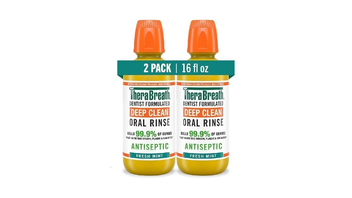 Therabreath Deep Clean Mouthwash, Antiseptic Benefits, Fresh Mint Flavor, Dentist