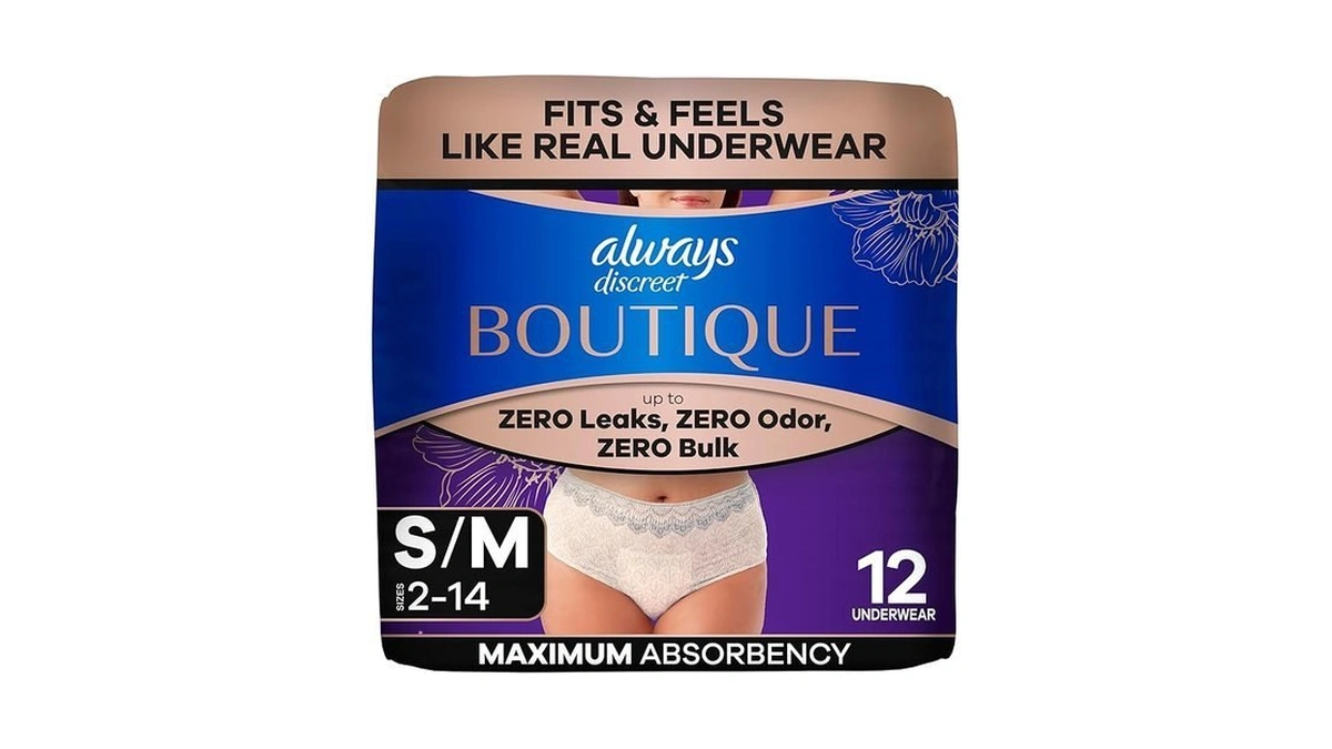 Always Discreet Boutique Incontinence And Postpartum Underwear For Women, Maximum