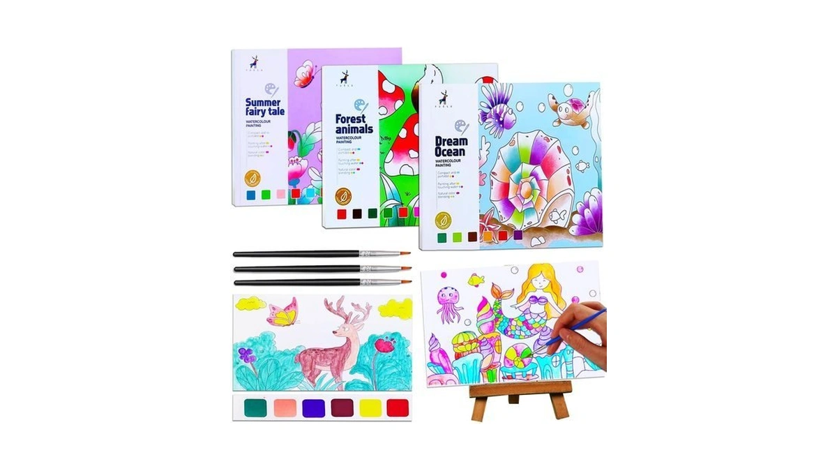 Junqiu 3pack Water Color Paint Sets For Kids, Paint With