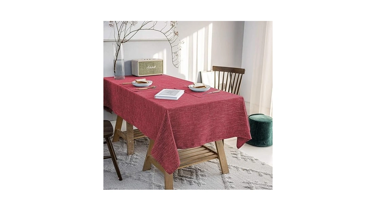 Jsfly Waterproof Cotton Linen Tablecloths Square Dining Table Cloth, Wipe