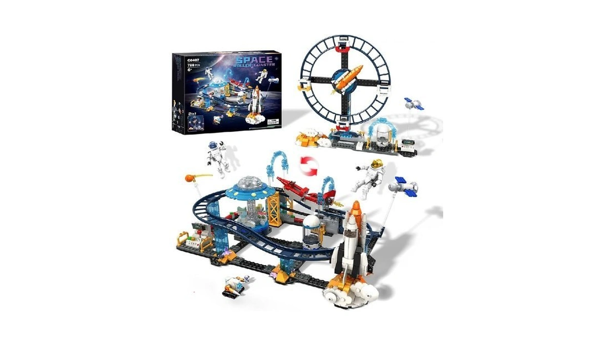 Utbttor 2 In 1 Space Roller Coaster Building Set With