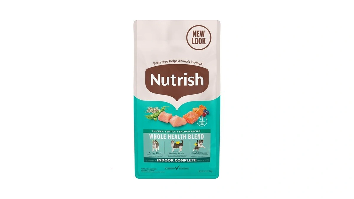 Nutrish Indoor Complete Dry Cat Food, Chicken, Lentils & Salmon