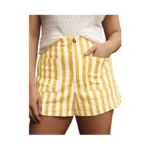 Accpur Women Striped Linen High Waisted Wide Leg Summer Casual