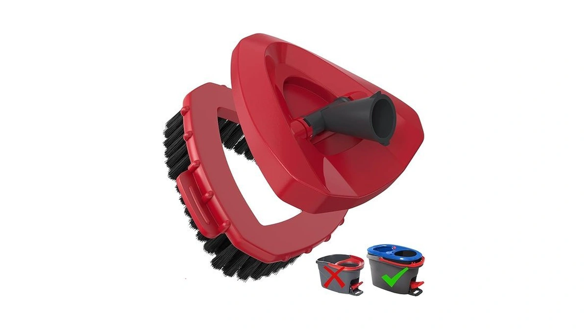 Scrub Brush With Mop Base For 2-tank Spin Mop Systems,