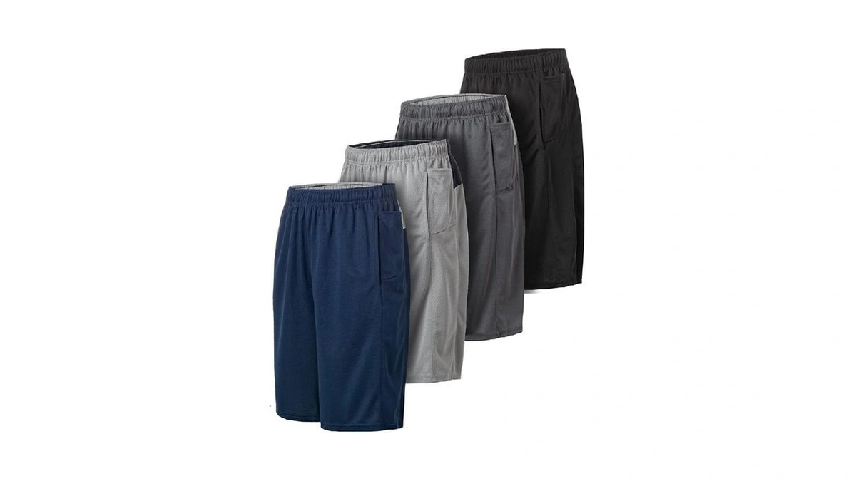Essential Elements Men’s Athletic Shorts 4 Pack – Quick-dry Moisture